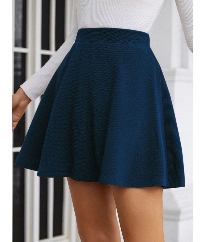     			BuyNewTrend Blue Polyester Women's Straight Skirt ( Pack of 1 )