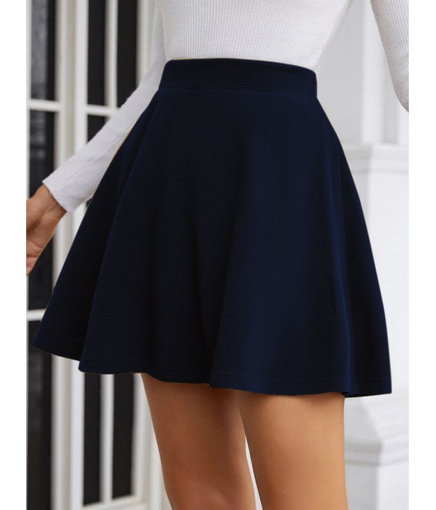     			BuyNewTrend Navy Polyester Women's Straight Skirt ( Pack of 1 )