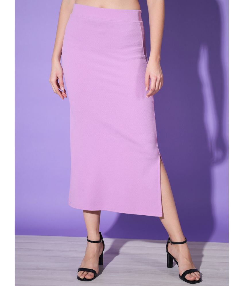     			BuyNewTrend Purple Polyester Women's Straight Skirt ( Pack of 1 )