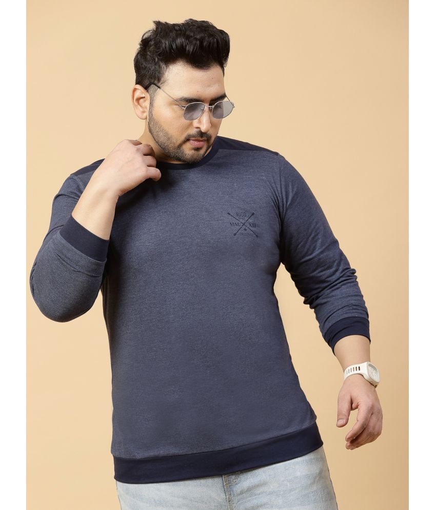     			Rigo Cotton Slim Fit Printed Full Sleeves Men's T-Shirt - Blue ( Pack of 1 )