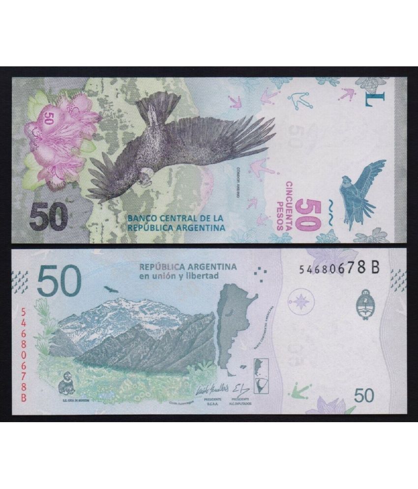     			Argentina 50 Pesos Top Grade Beautiful Gem UNC Banknote