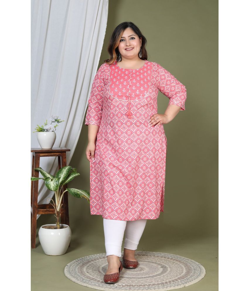     			Pacify Cotton Printed Straight Women's Kurti - Pink ( Pack of 1 )