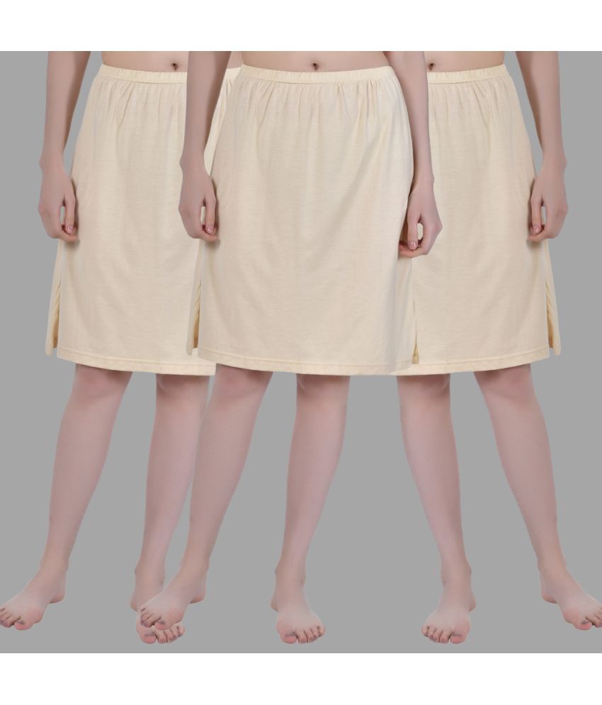     			AIMLY Beige Cotton Women's Straight Skirt ( Pack of 3 )