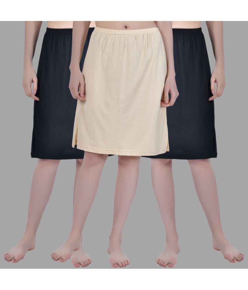     			AIMLY Black Cotton Women's Straight Skirt ( Pack of 3 )