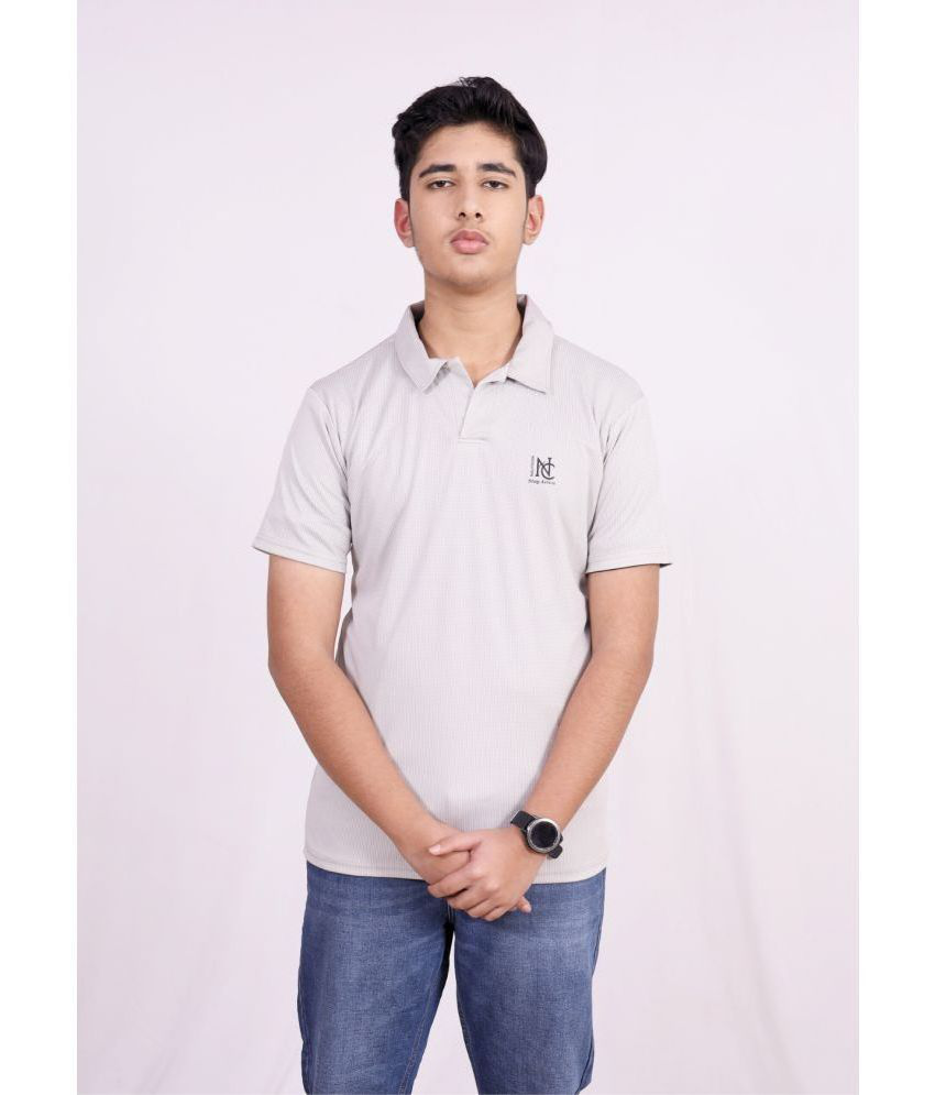     			NAUTICON Polyester Regular Fit Printed Half Sleeves Men's Polo T Shirt - Melange Grey ( Pack of 1 )