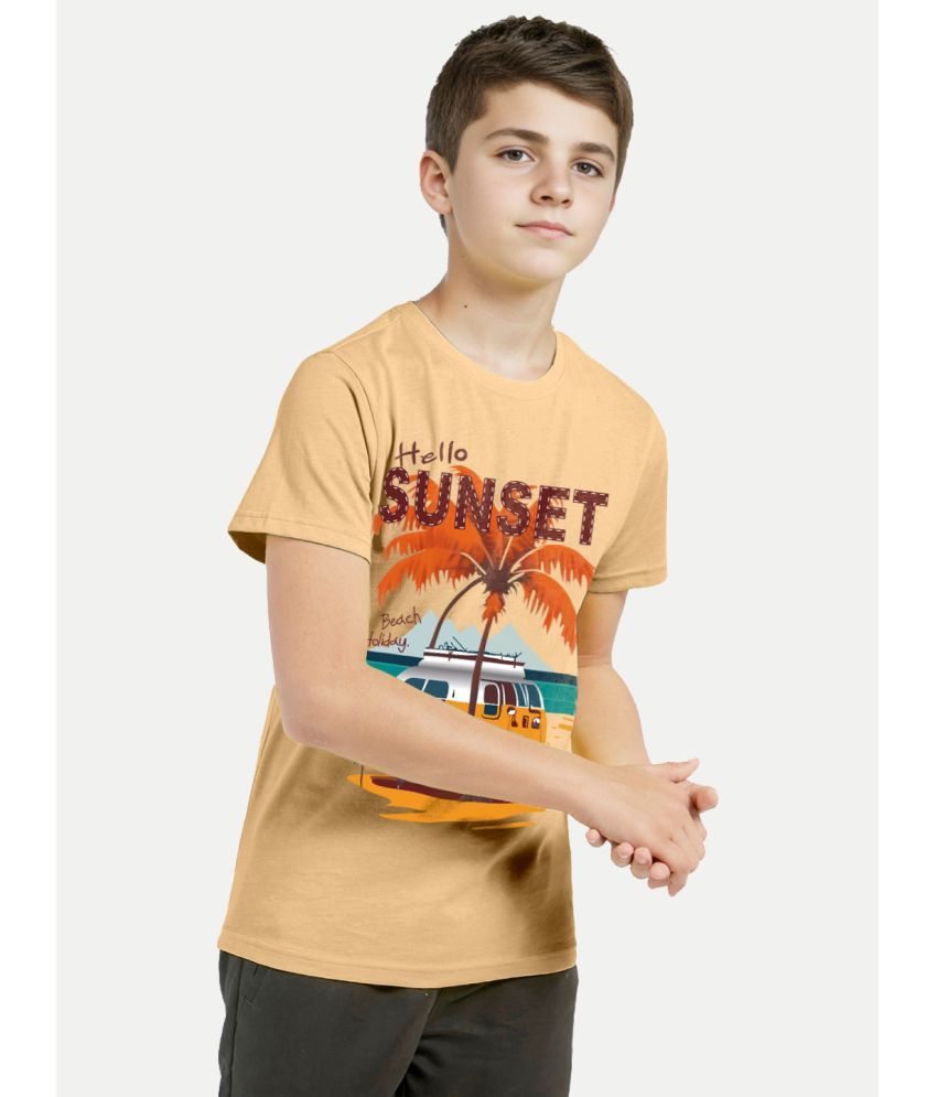     			Radprix Beige Cotton Blend Boy's T-Shirt ( Pack of 1 )