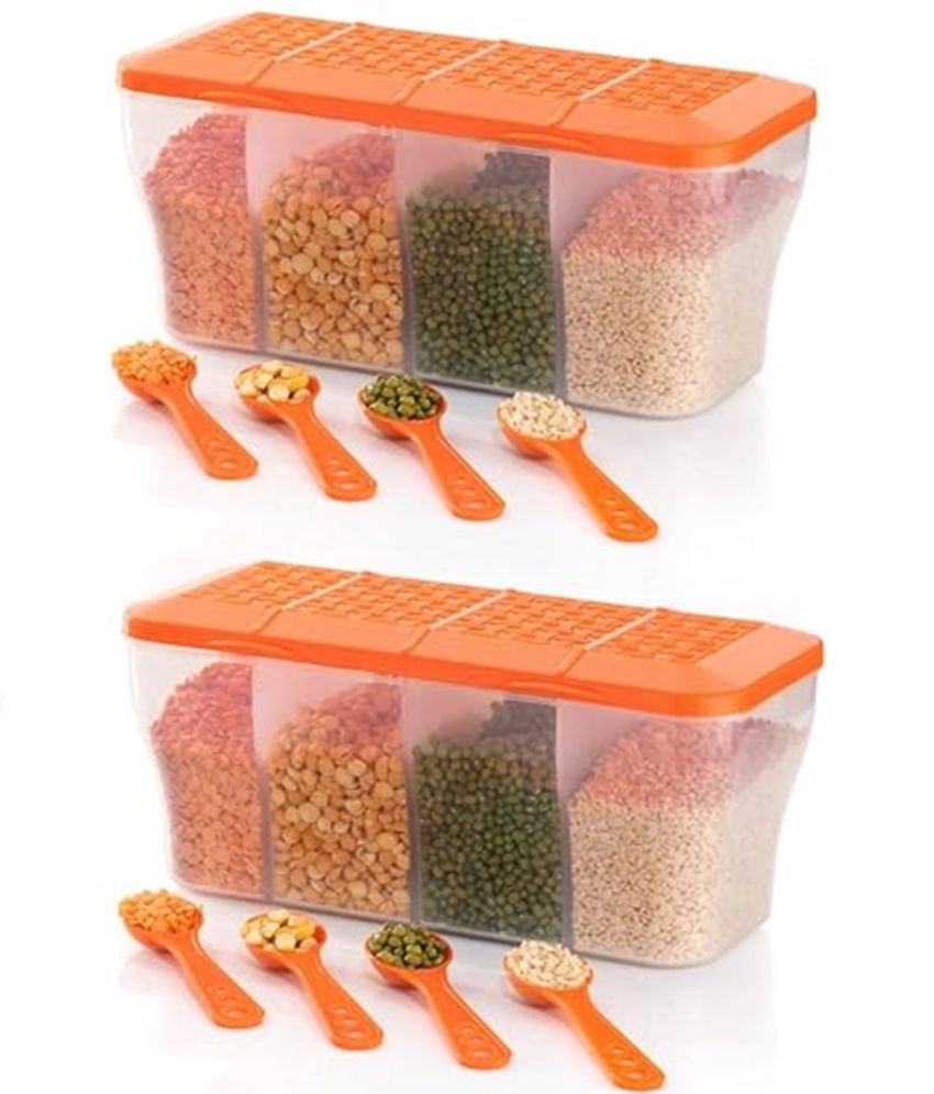     			analog kichenware Dal/Masala/Vegetable Plastic Orange Pickle Container ( Set of 2 )