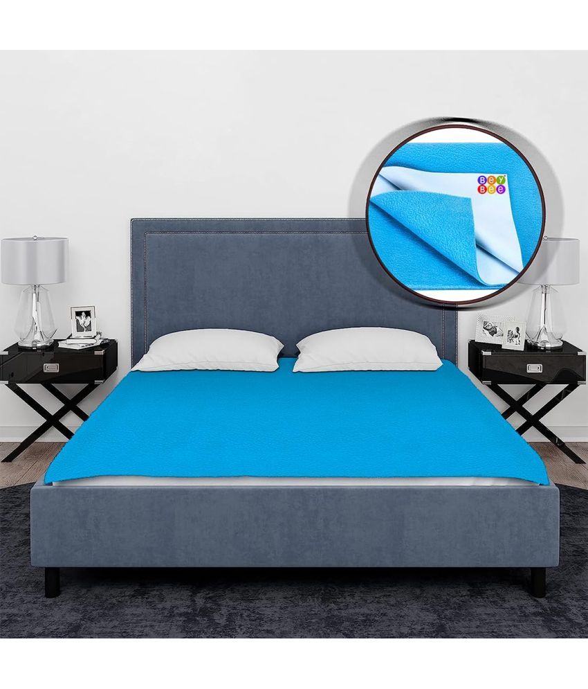     			Beybee Sky Blue Laminated Bed Protector Sheet ( Pack of 2 )