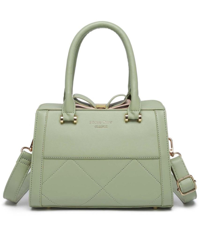     			Diana Korr Green Faux Leather Handheld