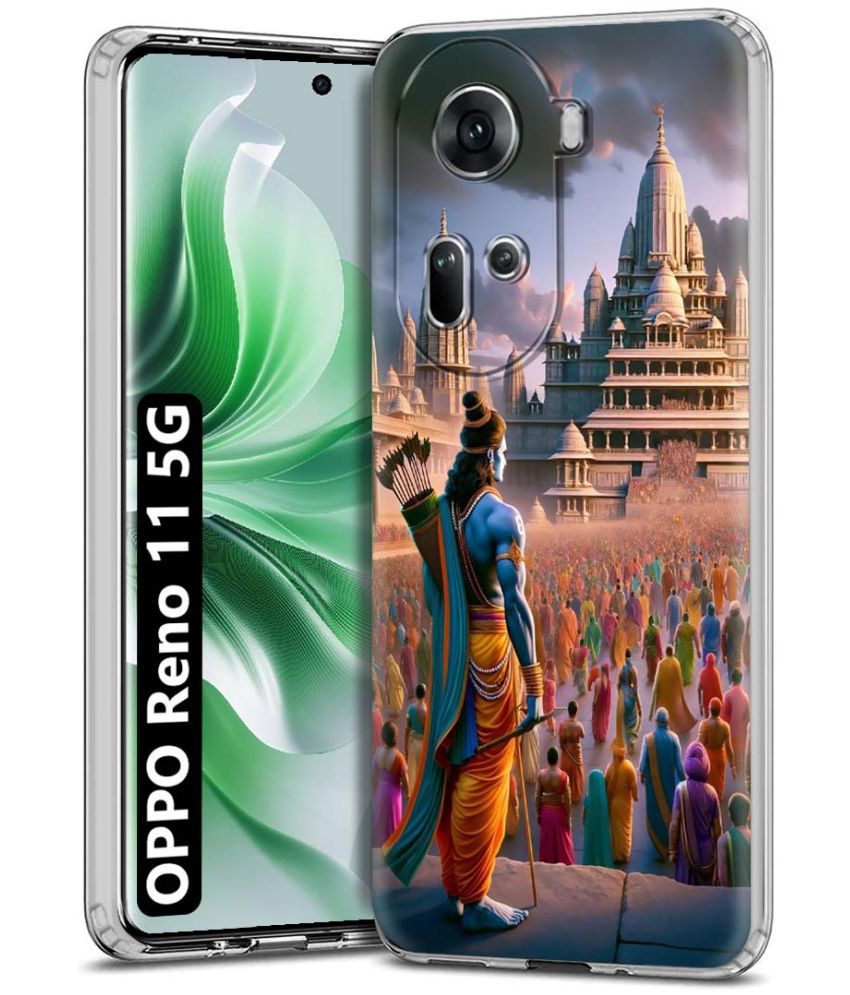     			Fashionury Multicolor Printed Back Cover Silicon Compatible For Oppo Reno 11 5G ( Pack of 1 )