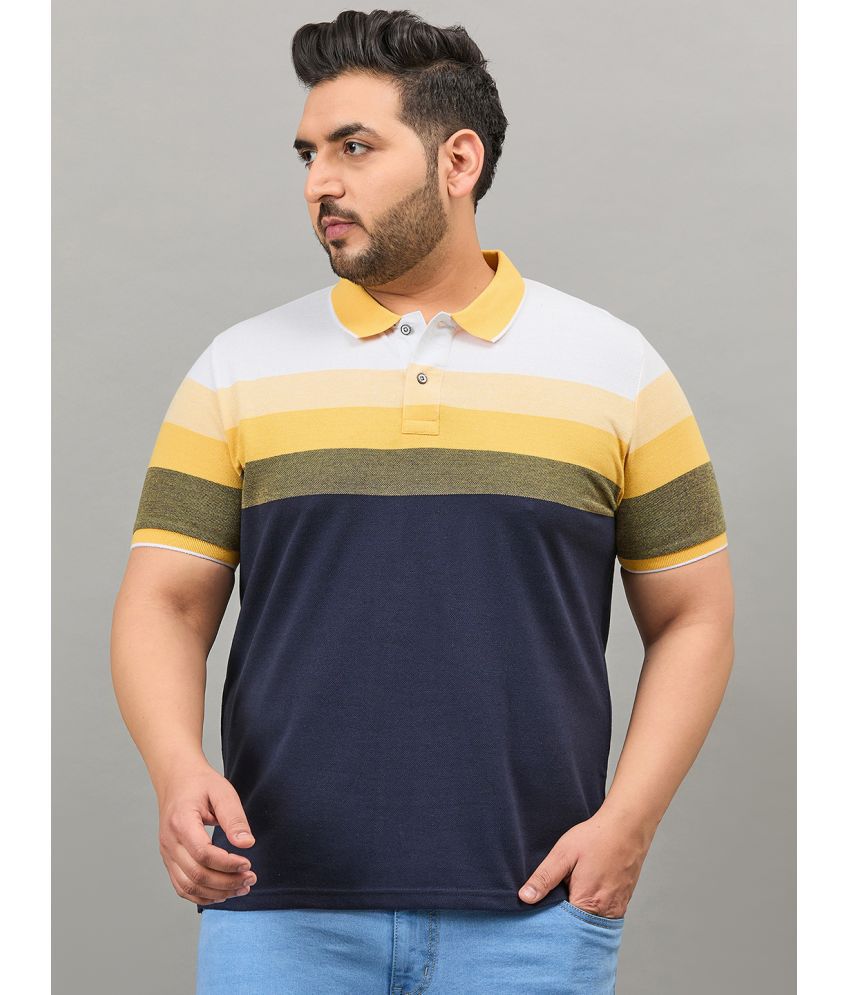    			AUSTIVO Cotton Blend Regular Fit Colorblock Half Sleeves Men's Polo T Shirt - Multicolor ( Pack of 1 )