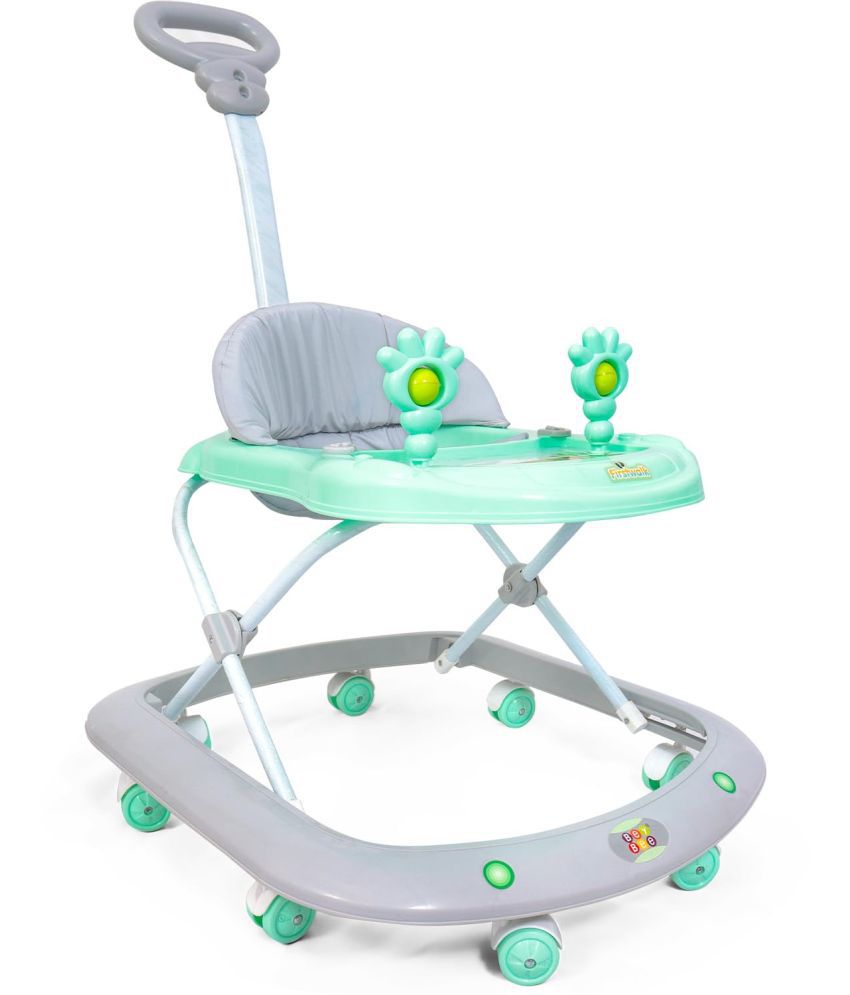     			BeyBee FIRSTWALK Baby Walker 6 to 18 Months Babies|8 Wheels, Adjustable Height Light-Weight Parental Push Handle Kids Walker for Toddlers, Boy and Girl | Soft Thick Cushioned Seat. (Light Green)