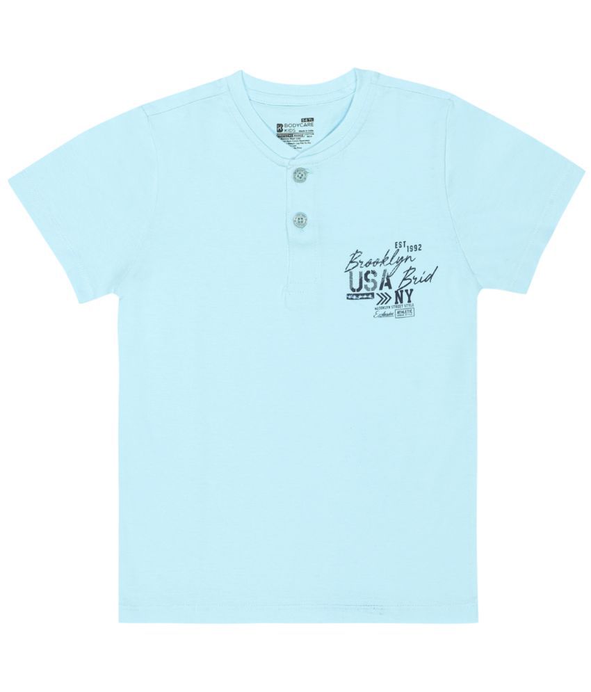     			Bodycare Sky Blue Cotton Blend Boy's T-Shirt ( Pack of 1 )
