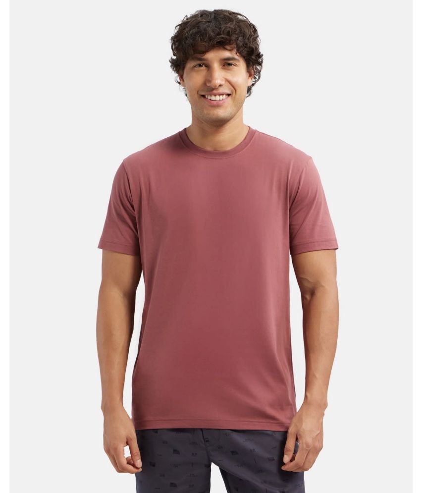     			Jockey 2714 Men's Super Combed Cotton Rich Solid Round Neck Half Sleeve T-Shirt - Wild Ginger