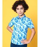 Nauti Nati Pack of 1 Baby Boys Cotton Shirt ( Blue )