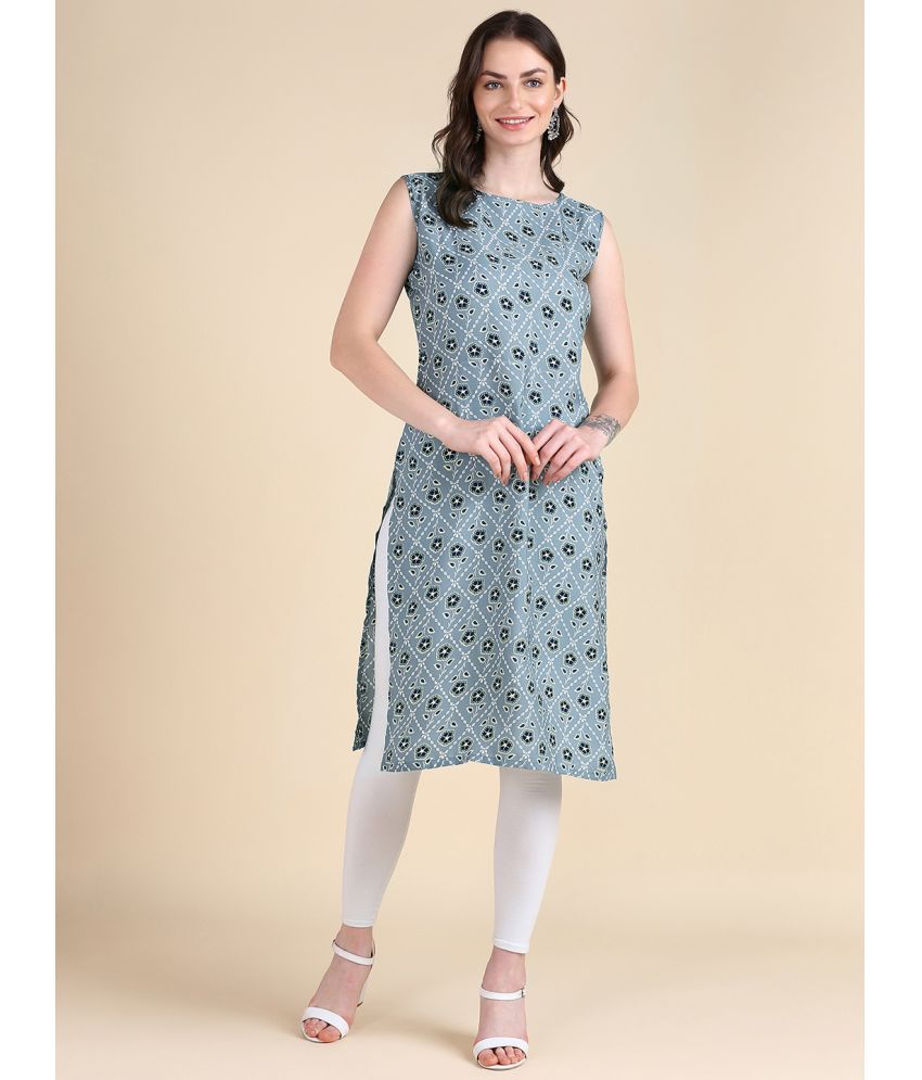     			DSK STUDIO Crepe Printed Straight Women's Kurti - Grey ( Pack of 1 )