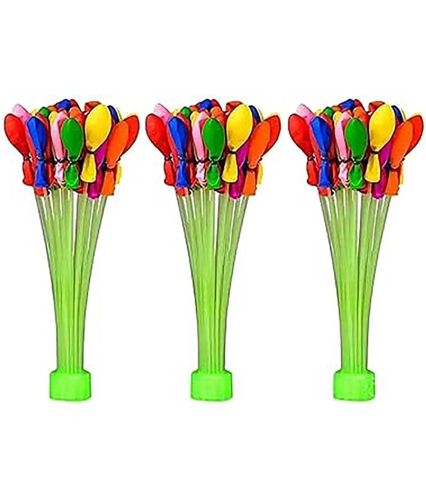     			Holi Water Magic Balloons Bunch 111 Quick Fill Balloons and Auto Tie in 60 Seconds - Multicolour - Set of 3