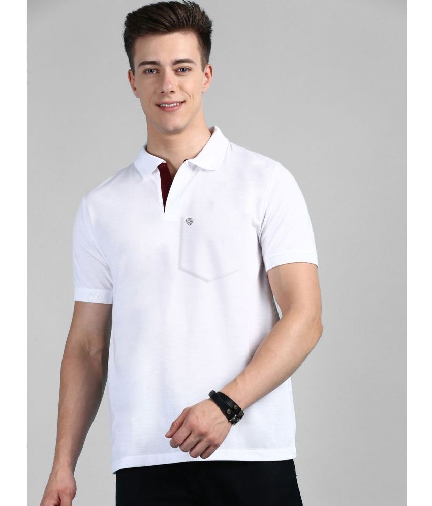     			Lux Cozi Cotton Regular Fit Solid Half Sleeves Men's Polo T Shirt - White ( Pack of 1 )