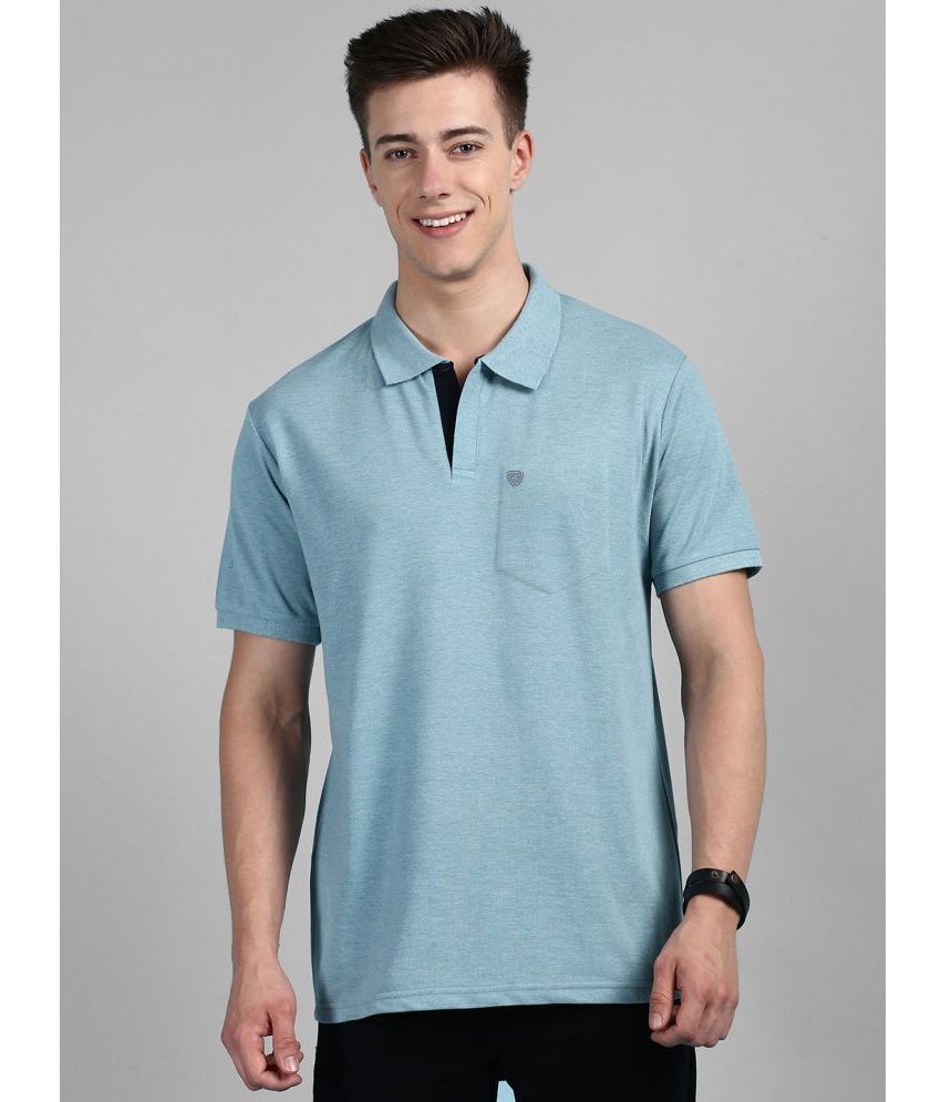     			Lux Cozi Cotton Regular Fit Solid Half Sleeves Men's Polo T Shirt - Blue ( Pack of 1 )