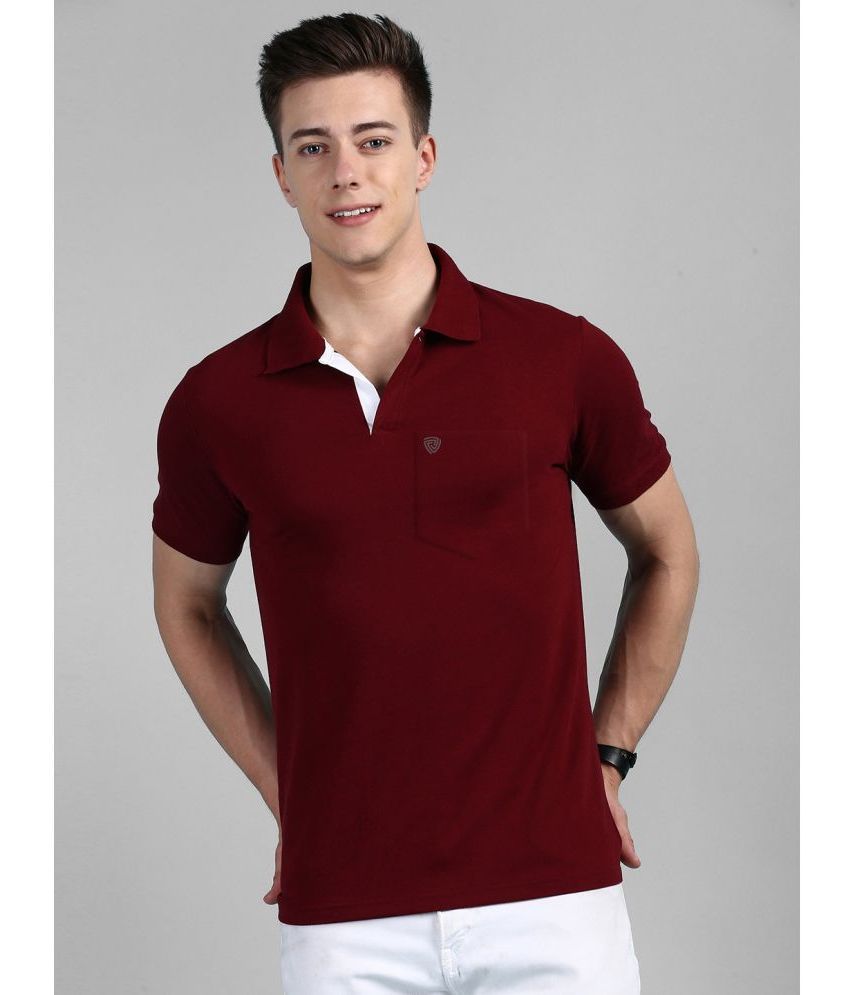     			Lux Cozi Cotton Regular Fit Solid Half Sleeves Men's Polo T Shirt - Maroon ( Pack of 1 )