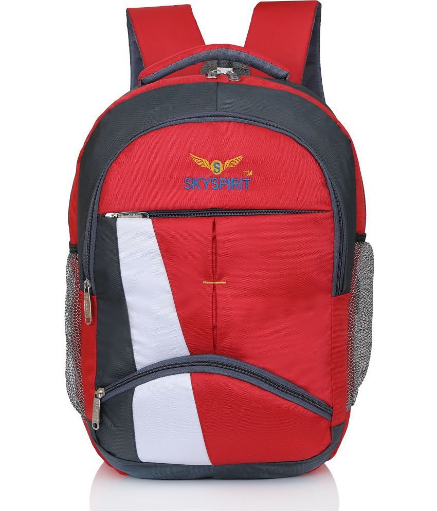     			Sky spirit Red Polyester Backpack ( 45 Ltrs )