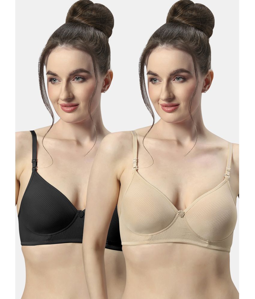     			Sonari Pack of 2 Nylon Lightly Padded Women's Everyday Bra ( Multicolor ) allureblacknude