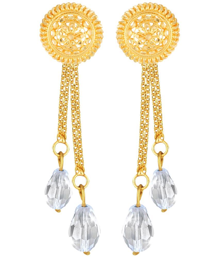     			VIVASTRI Golden Drop Earrings ( Pack of 1 )