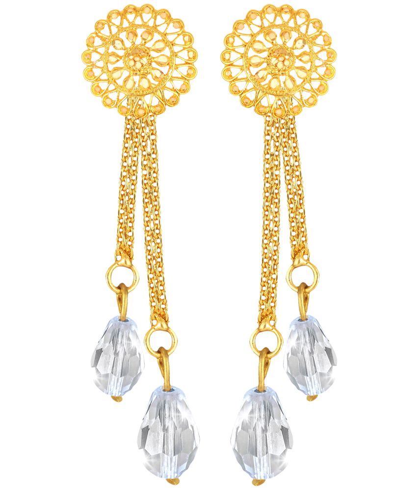     			VIVASTRI Golden Drop Earrings ( Pack of 1 )