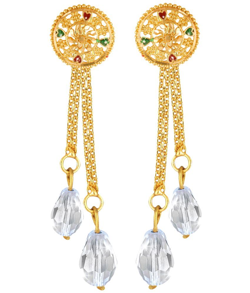     			VIVASTRI Golden Drop Earrings ( Pack of 1 )