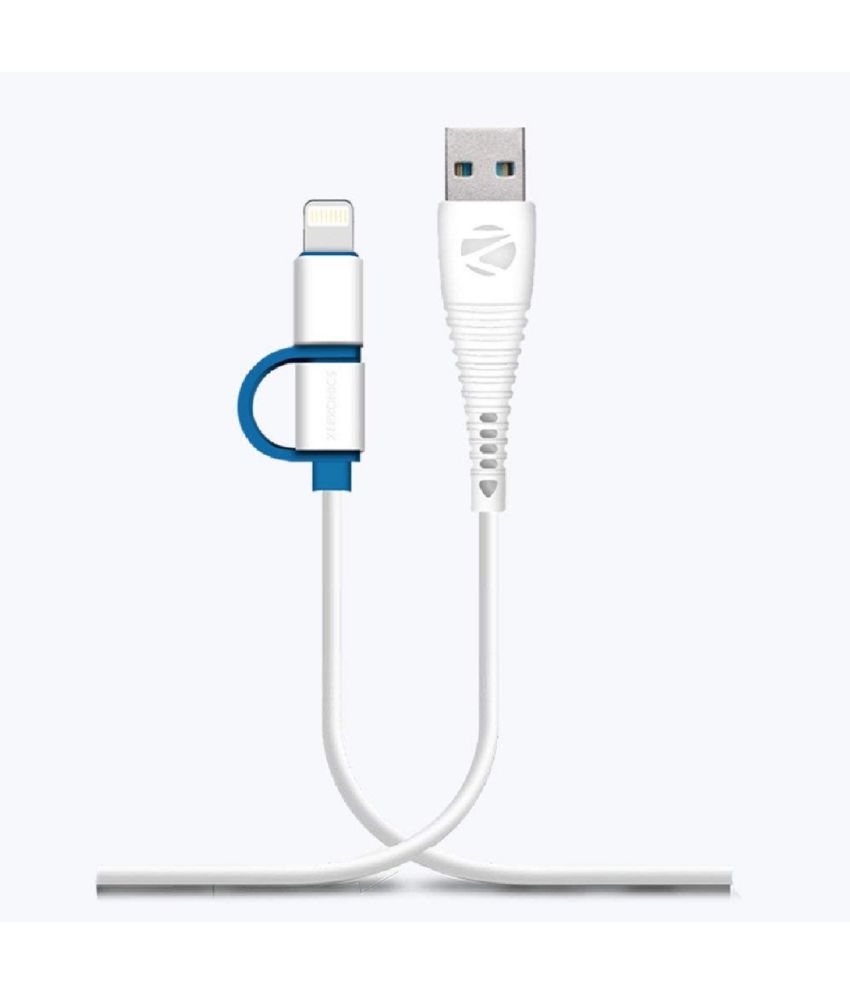     			Zebronics White 2.1A Lightning Cable 1.2 Meter