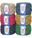 M.G ENTERPRISE Jute Combo JC 08 Colour Exclusive Twine Ball Threads String Rope 3 Ply 150 m (6 Colours / 25 m Each) for Creative Decoration