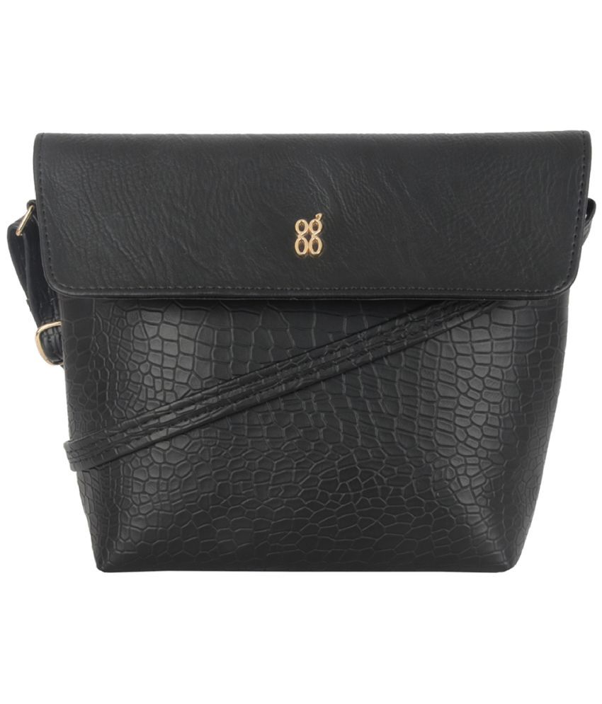     			Baggit Black Faux Leather Sling Bag