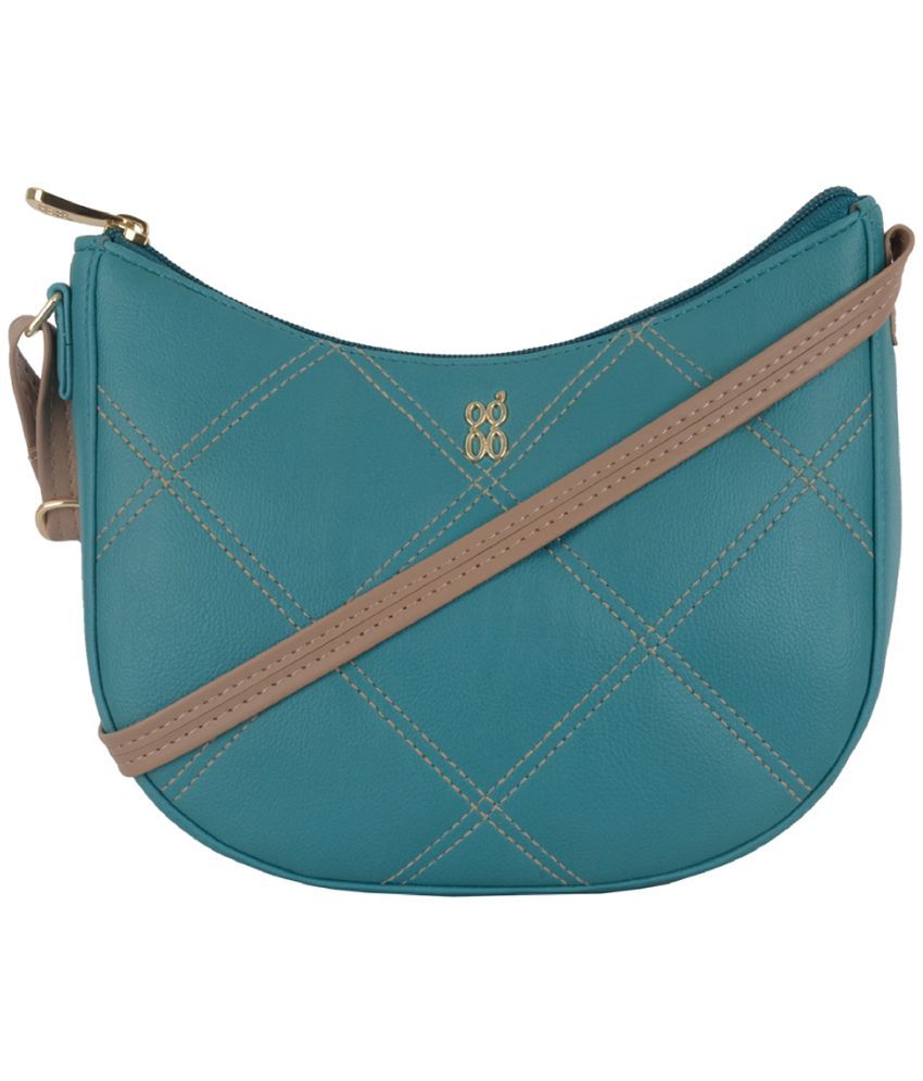     			Baggit Green Faux Leather Sling Bag