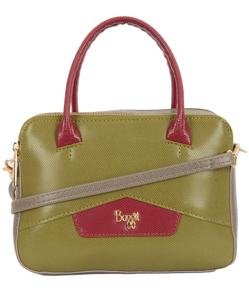     			Baggit Green Faux Leather Sling Bag