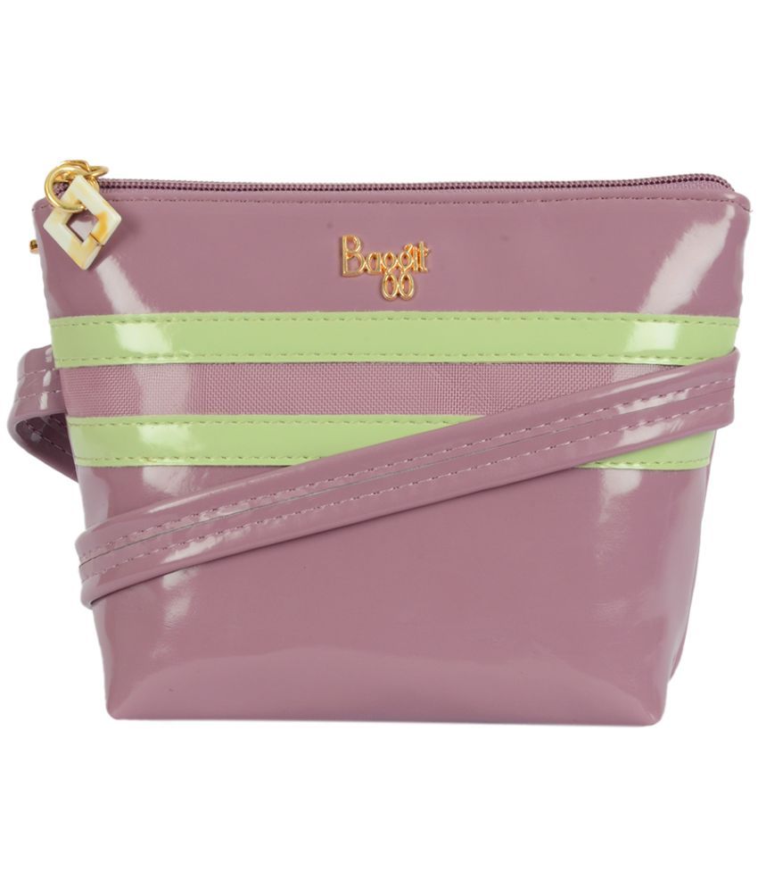     			Baggit Purple Faux Leather Sling Bag