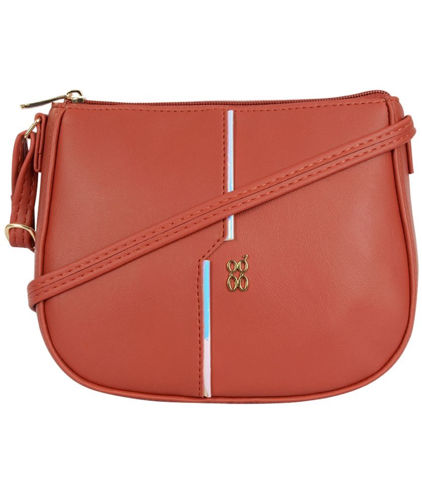     			Baggit Red Faux Leather Sling Bag