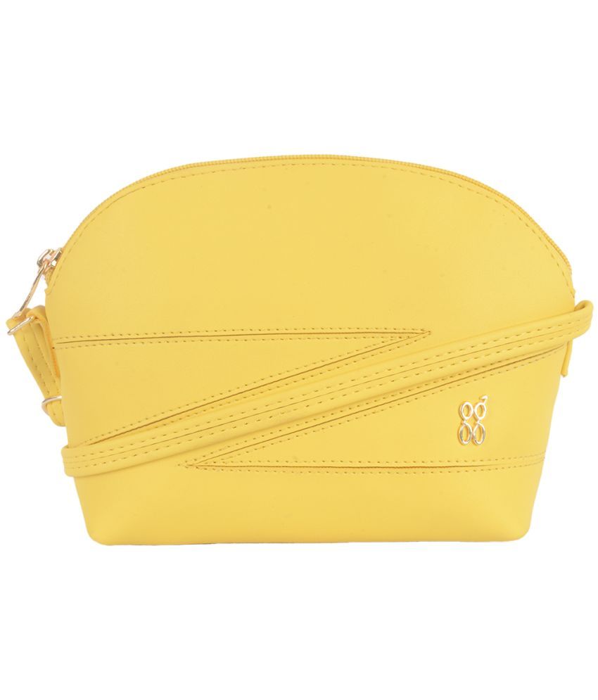     			Baggit Yellow Faux Leather Sling Bag