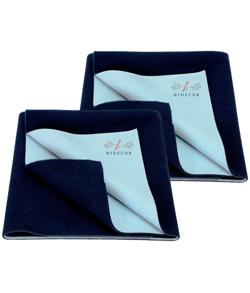     			HIDECOR Navy Blue Laminated Bed Protector Sheet ( Pack of 2 )