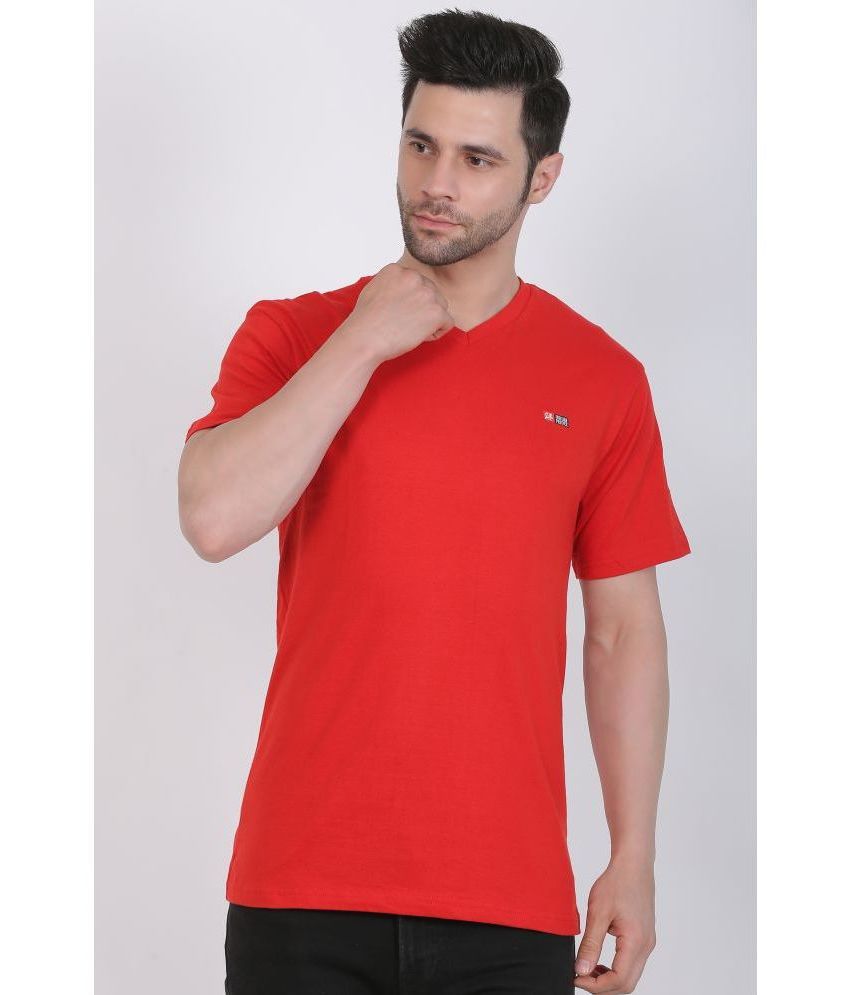     			Indian Pridee 100% Cotton Regular Fit Solid Half Sleeves Men's T-Shirt - Red ( Pack of 1 )
