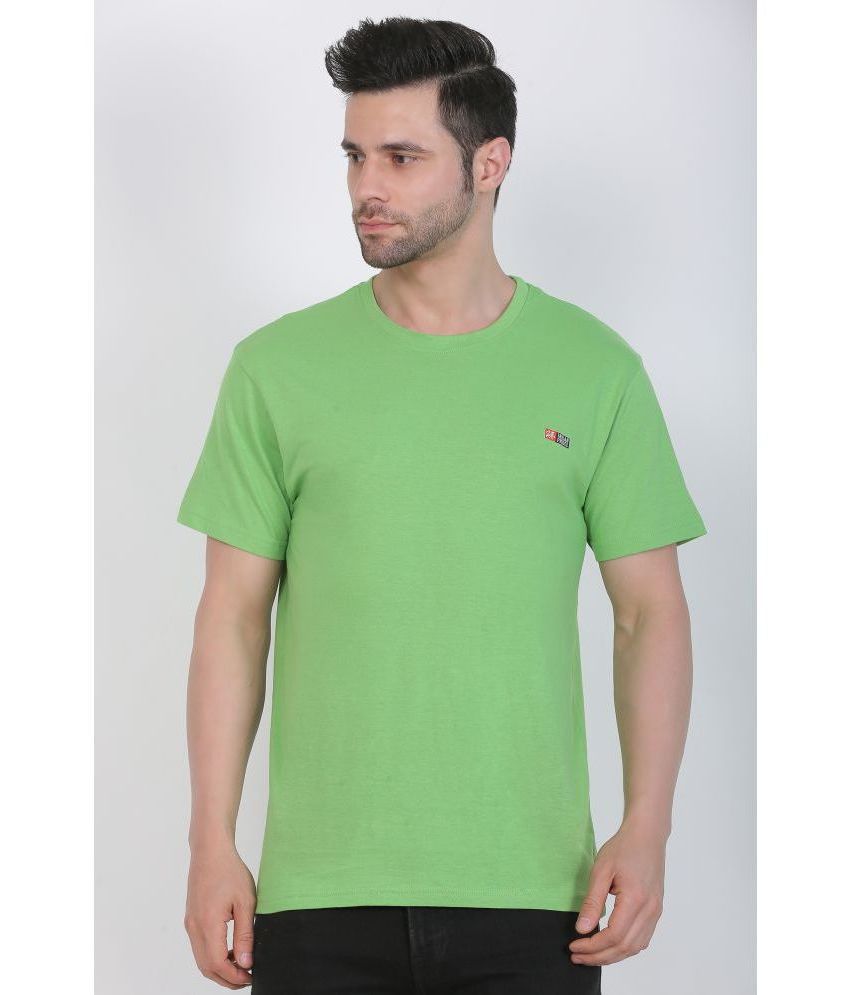     			Indian Pridee 100% Cotton Regular Fit Solid Half Sleeves Men's T-Shirt - Lime Green ( Pack of 1 )