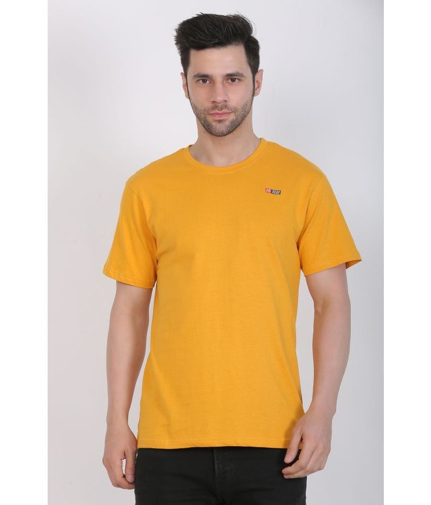     			Indian Pridee 100% Cotton Regular Fit Solid Half Sleeves Men's T-Shirt - Mustard ( Pack of 1 )
