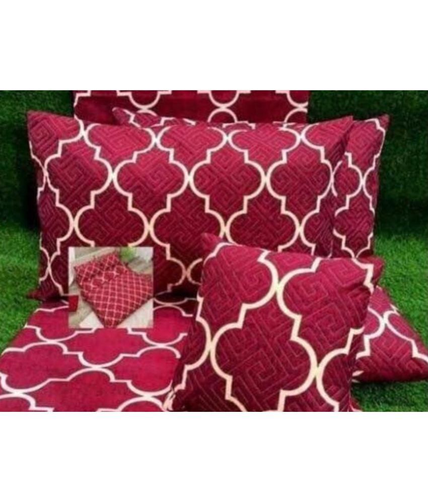     			JBTC Cotton Floral Bedding Set 1bedsheet with 2pillow cover & 2filled cushion - Red