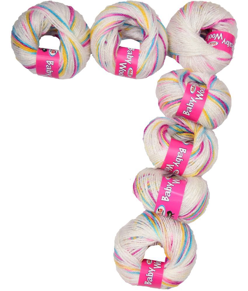     			M.G ENTERPRISE 100% Acrylic Wool Icey Magenta 7 GMS Baby Wool 4 ply Wool Ball Hand Knitting Wool/Art Craft Soft Fingering Crochet Hook Yarn- Art-DFG
