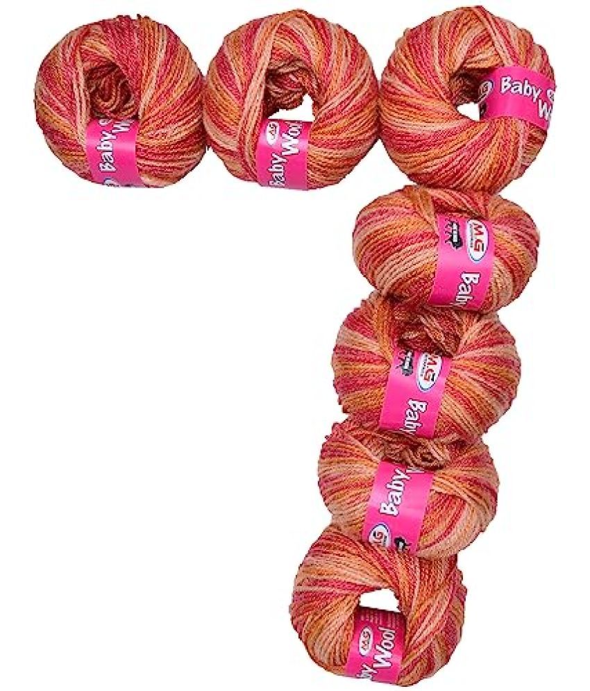     			M.G ENTERPRISE 100% Acrylic Wool Multi Strawberry 7 GMS Baby Wool 4 ply Wool Ball Hand Knitting Wool/Art Craft Soft Fingering Crochet Hook Yarn- Art-DHC