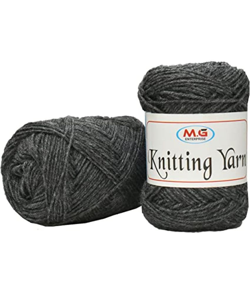    			M.G ENTERPRISE 100% Acrylic Wool Wrosted Grey 100 GMS Wool Ball Hand Knitting Wool/Art Craft Soft Fingering Crochet Hook Yarn, Needle Knitting Yarn Thread Dyed- Art-AHJ