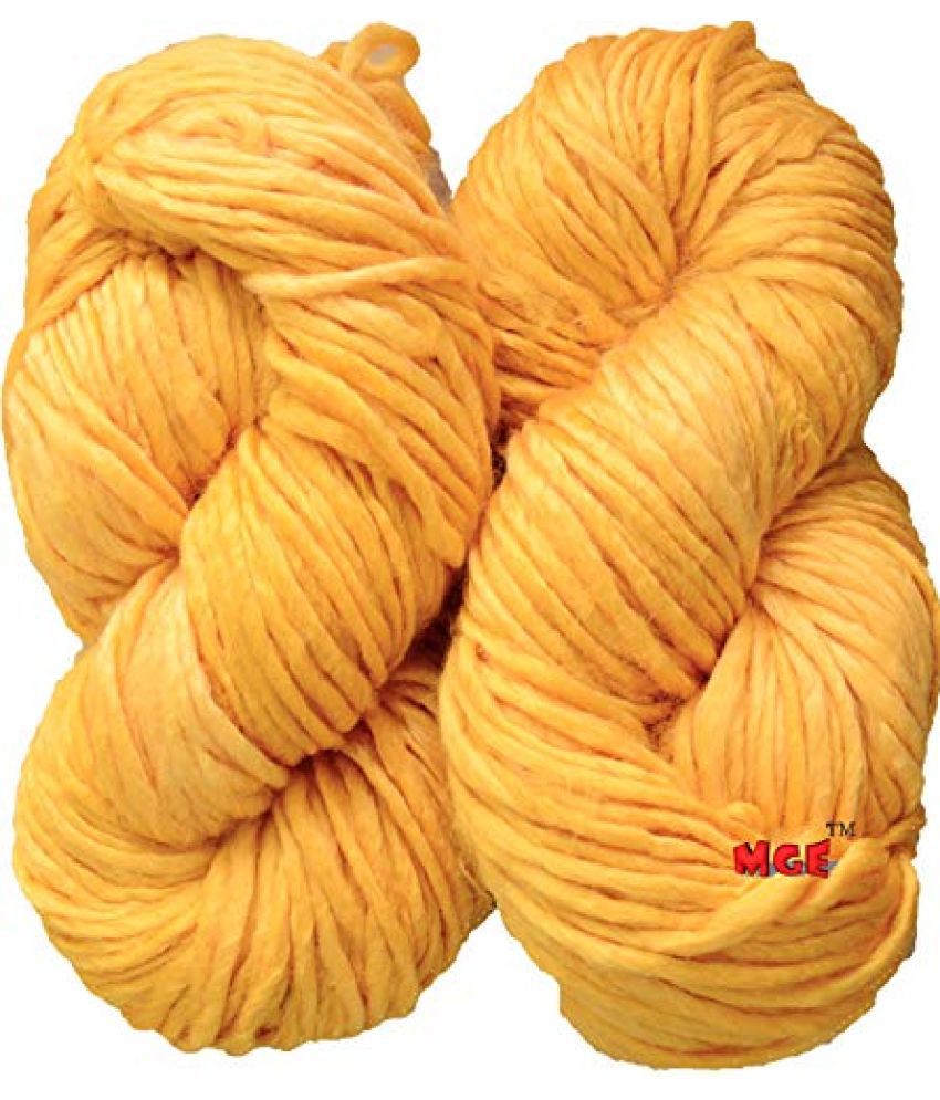    			M.G ENTERPRISE Knitting Roving Yarn Medium Thick Wool, Golden 200 gm Best Used with Knitting Needles, Crochet Needles Wool Roving Yarn for Knitting