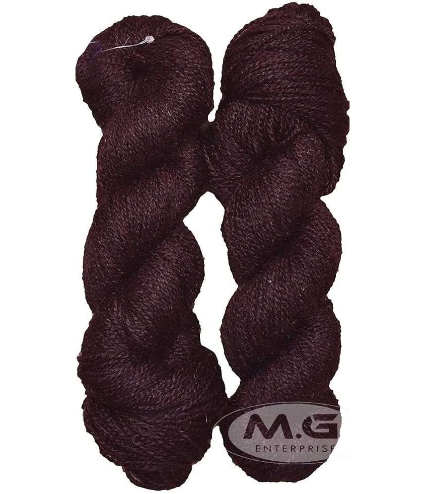     			M.G ENTERPRISE Knitting Yarn, RABIT Excel Coffee (400 gm) Wool Hank Hand Knitting Wool/Art Craft Soft Fingering Crochet Hook Yarn, Needle Knitting Yarn Thread Dyed