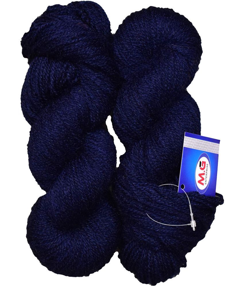     			M.G ENTERPRISE Knitting Yarn, RABIT Excel Navy (500 gm) Wool Hank Hand Knitting Wool/Art Craft Soft Fingering Crochet Hook Yarn, Needle Knitting Yarn Thread Dyed