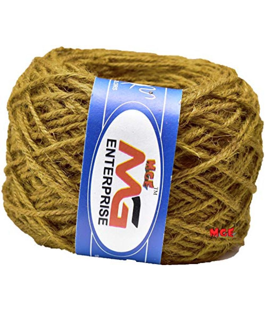     			M.G ENTERPRISE Mustard Jute Twine Ball Colour Exclusive Twine Ball Threads String Rope 3 Ply 50 m for Creative Decoration