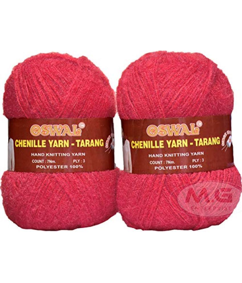     			M.G ENTERPRISE Os wal Knitting Wool Yarn, Soft Tarang Feather Wool Ball Blood Red 300 gm Best Used with Knitting Needles, Soft Tarang Wool Crochet NeedlesWool Yarn for Knitting Os wal